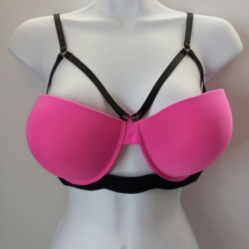 Body Frosting Neon Hot Pink Strappy Caged Bra